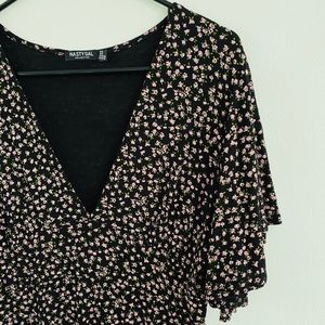 Nasty Gal 70’s Inspired Black Floral Maxi Dress 12